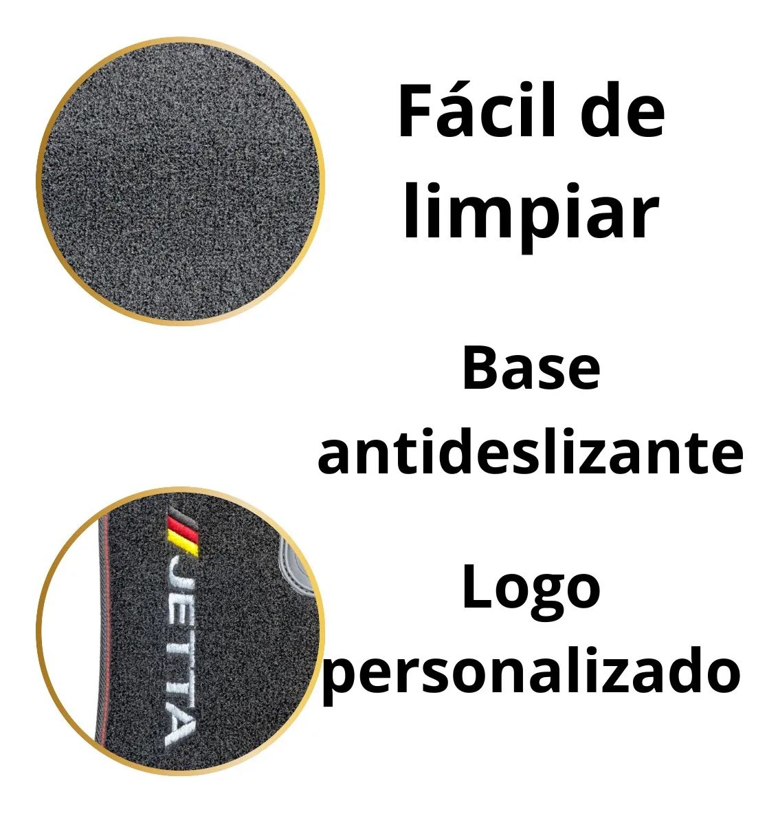 Tapetes Volkswagen Jetta Clásico Alfombra (2006-2015) (3 Piezas) - Imagen 2